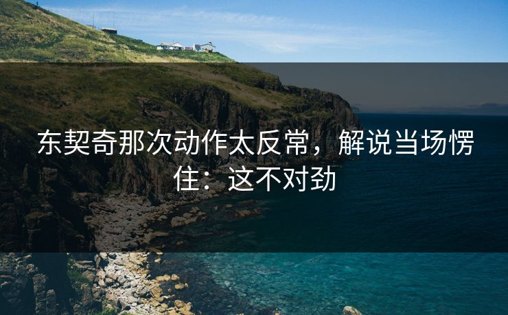东契奇那次动作太反常，解说当场愣住：这不对劲