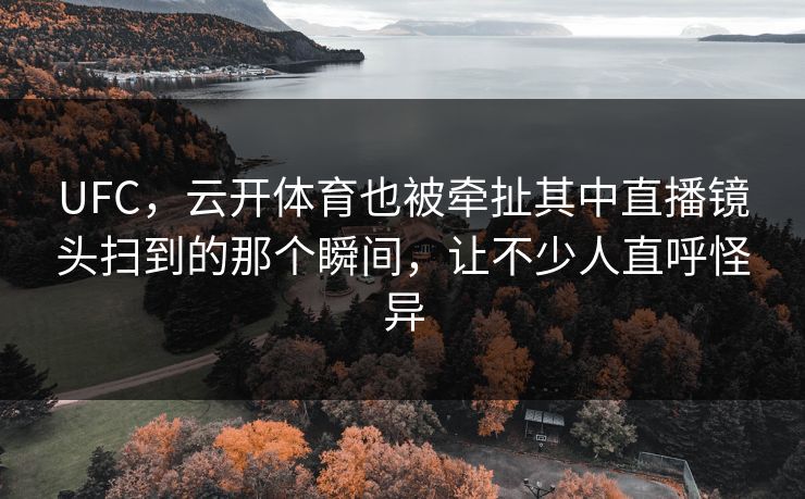 UFC，云开体育也被牵扯其中直播镜头扫到的那个瞬间，让不少人直呼怪异