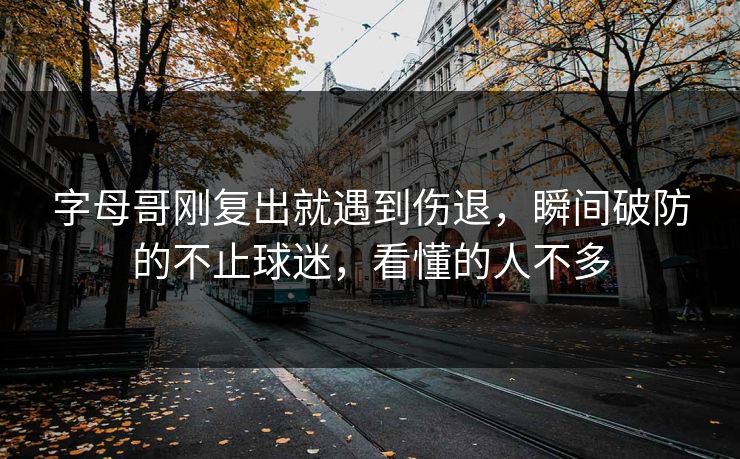 字母哥刚复出就遇到伤退,瞬间破防的不止球迷,看懂的人不多 字母哥刚复出就遇到伤退,瞬间破防的不止球迷,看懂的人不多